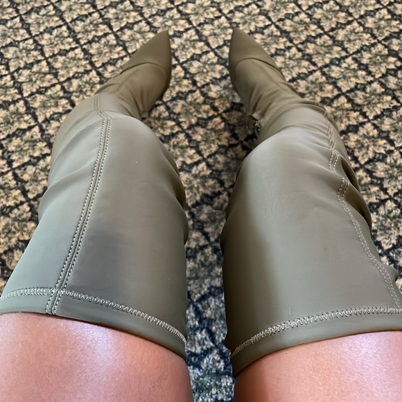 Topshop thigh-high autumn green boots - EU Size 38 (US 8) - Picture 9 of 9